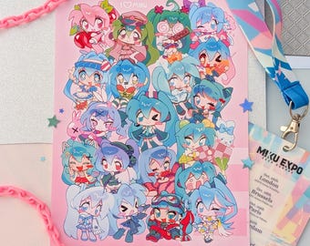 Hatsune Miku A4/A5 Print Chibi Vocaloid, Mesmerizer, Rotten Girl, Vampire