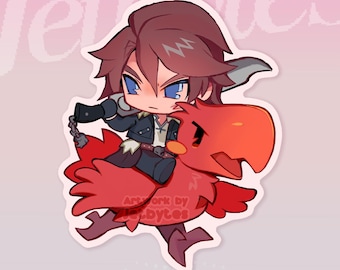 Squall Leonhart 2,5"-Aufkleber, FF8 Final Fantasy VIII Chibi, Chocobo-Rennen