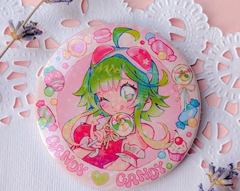 Vocaloid Megpoid Gumi, Candy Candy 58mm Holographic Button Badge