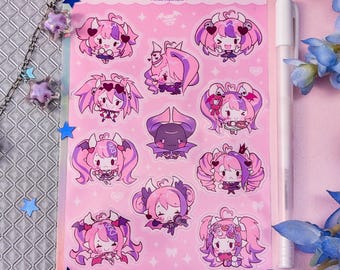 Ironmouse Vinyl Sticker Sheet, A6 VShojo, VTuber Chibi Collection, Outfits