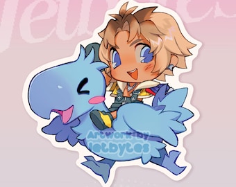 Tidus 2,5"-Aufkleber, FF10 Final Fantasy X Chibi, Chocobo-Rennen