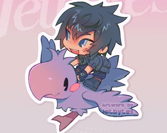 Noctis 2,5" Aufkleber, FF15 Final Fantasy XV Chibi, Chocobo Racing, Lucis Caelum