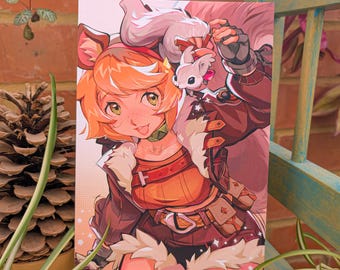 Lámina artística de Chica Ardilla (A4/A5), Rivales, Doreen, Videojuegos