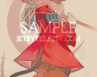 Freya A4/A5 Art Print, Final Fantasy 9, FFIX, FF9, Crescent, Dragoon
