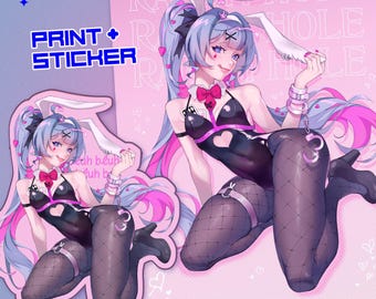 Rabbit Hole Hatsune Miku Print & Sticker (A5/A4)