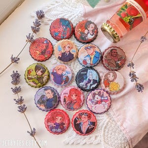 Final Fantasy VII Metal Pin Badges: FFVII Characters, Cloud Tifa Aerith Vincent Sephiroth