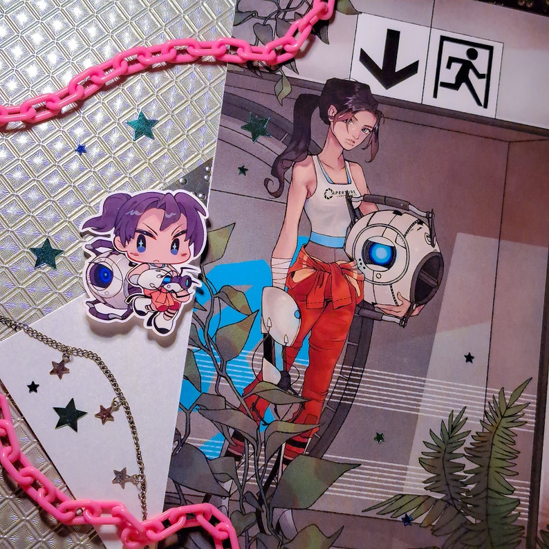 Chell and Wheatley Art Print & Sticker Combo - Handmade A5 Print - Etsy