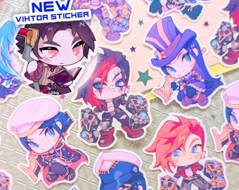 Arcane League of Legends Stickers: Jinx, Vi, Caitlyn - Chibi Style