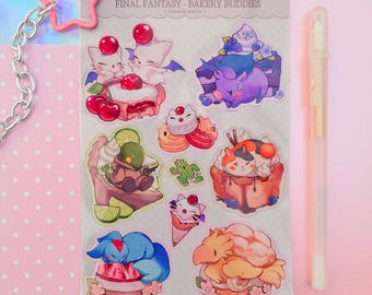 Final Fantasy Sticker Sheet: Chibi Bakery Minions, Glossy Vinyl A6