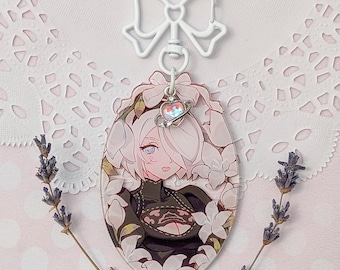 2B 8cm Keychain, Nier Automata, Replicant Lunar Tear Charm