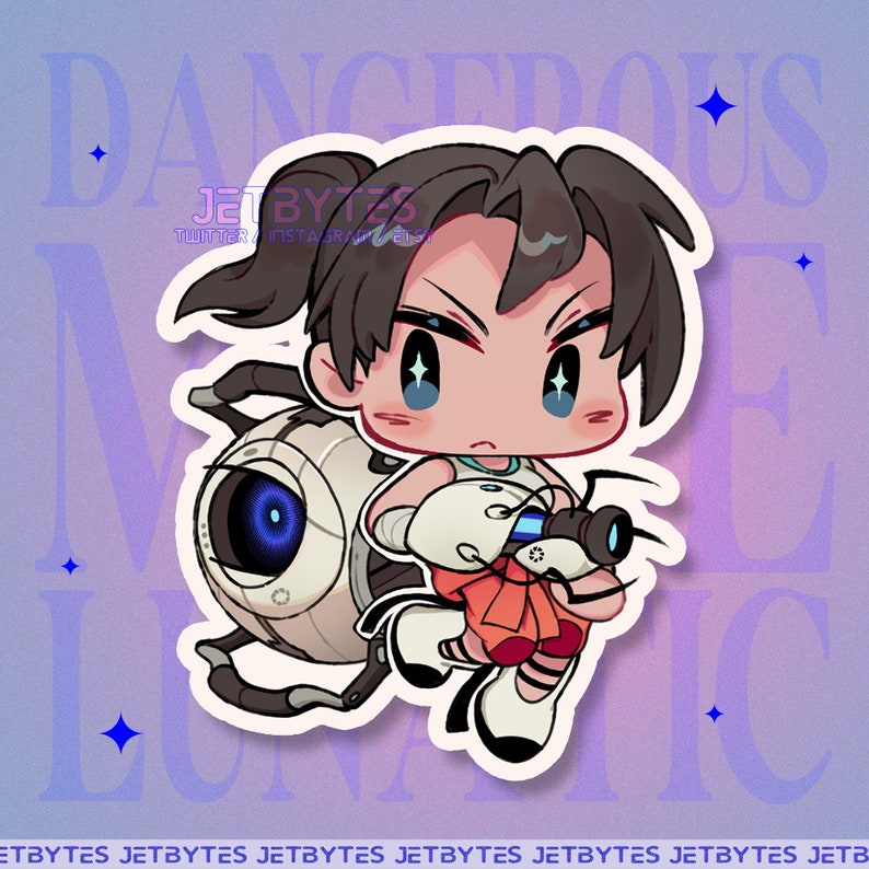 Chell and Wheatley Art Print & Sticker Combo - Handmade A5 Print - Etsy