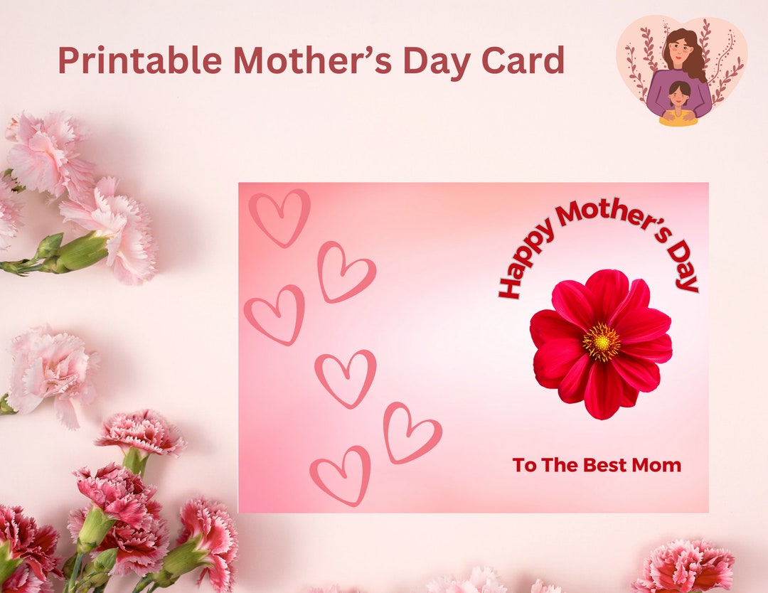 Printable Mother's Day Card, Mothers Day Card Instant Download, Happy ...