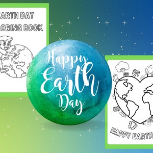 Earth Day Coloring Page, Earth Day Printable, Earth Day Sheets, Earth Day Coloring Book, Planet Earth Coloring For Kids, INSTANT DOWNLOAD