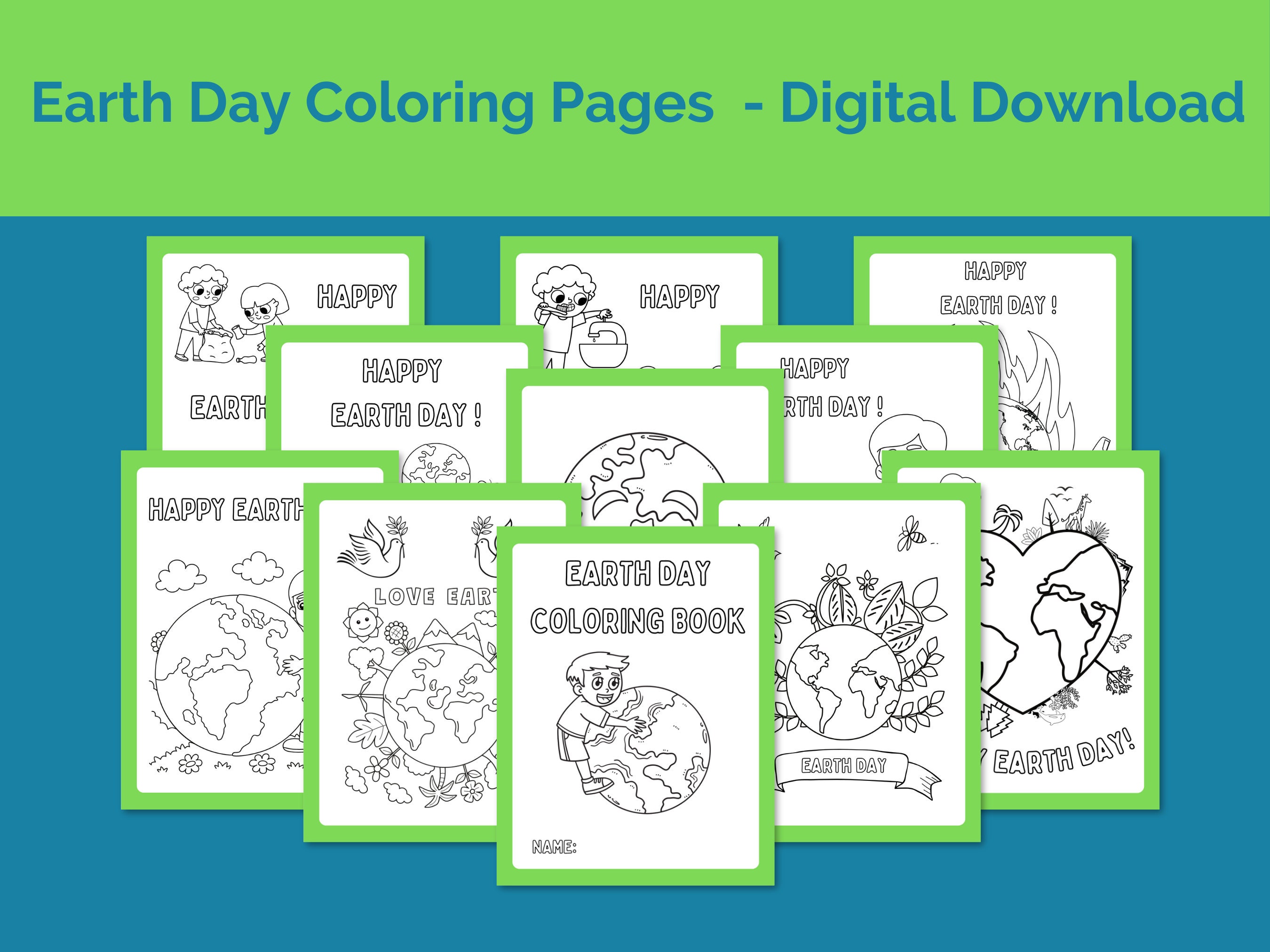 Earth Day Coloring Page, Earth Day Printable, Earth Day Sheets, Earth ...