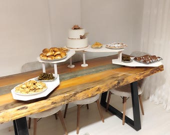 Rustic Multi-Tier Cake & Cupcake Stand: Wedding, Baby Shower Display