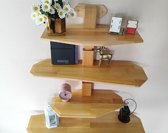 Functional Furniture Wooden Bookcase, Storage Furniture, Tiered Crafts Display Stand, Home or Office Use, Shelving Unit, luxury modern shelf