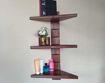 Étagère d'angle à plusieurs niveaux : bibliothèque échelle en bois, décoration de bureau