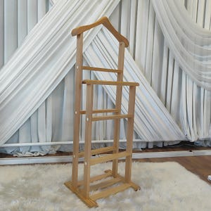 Coat Rack and Clothes Hanger, Wooden Modern Office Valet Stand, bedroom clothes valet, Wooden Mute Maid, Beech Gentleman Valet Stand