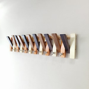 Solid Oak Wall Mounted Coat Rack with Entryway Shelf