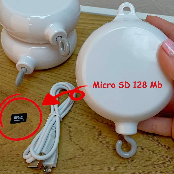 Baby Mobile Music Box Rotating Music Mechanism Spinning Motion For Mobile 35 Melodies with 128 MB SD Card For Baby Mobile Crib Mobile