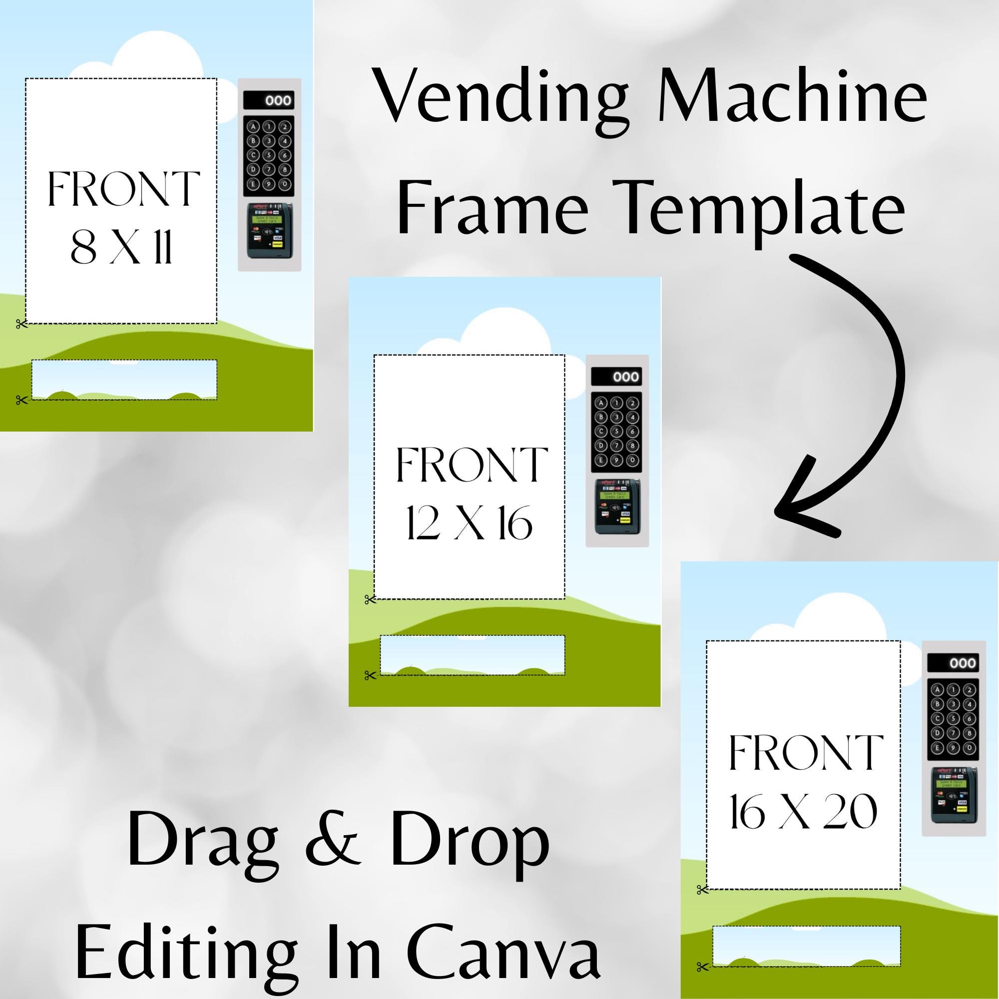 Snack Rectangle Frame Snack Attack Vending Machine Frame Template |fully Editable, Resizable ...