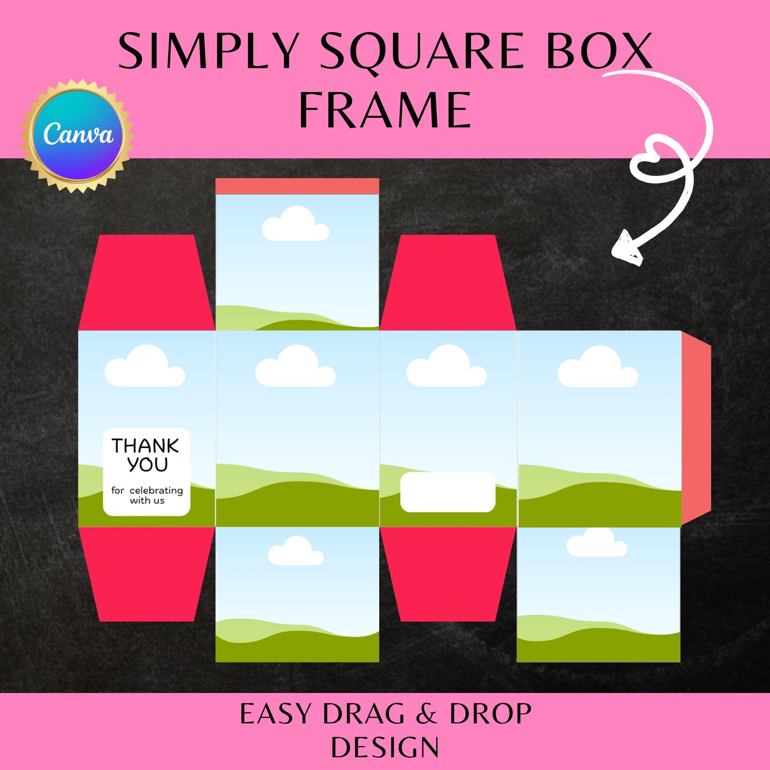 Square Box Frame |modern Design Template - Etsy