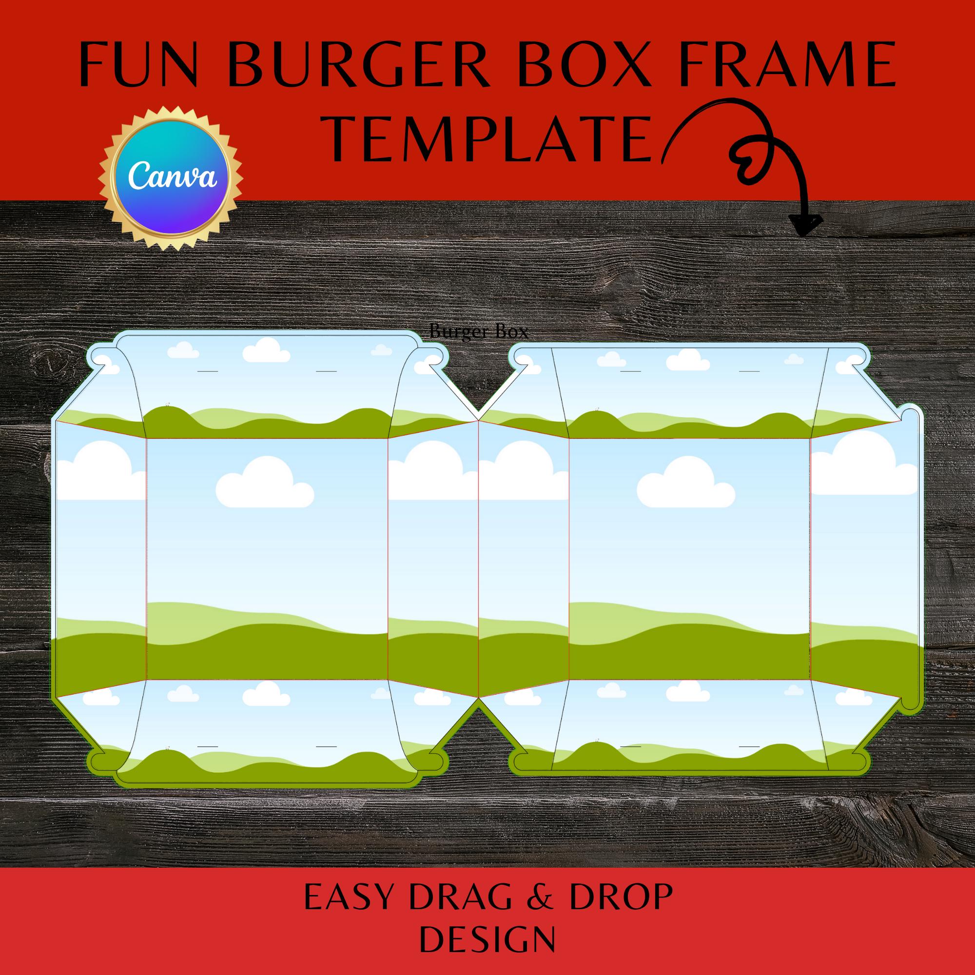 Burger Box Frame | Template Designs |food-themed - Etsy Canada