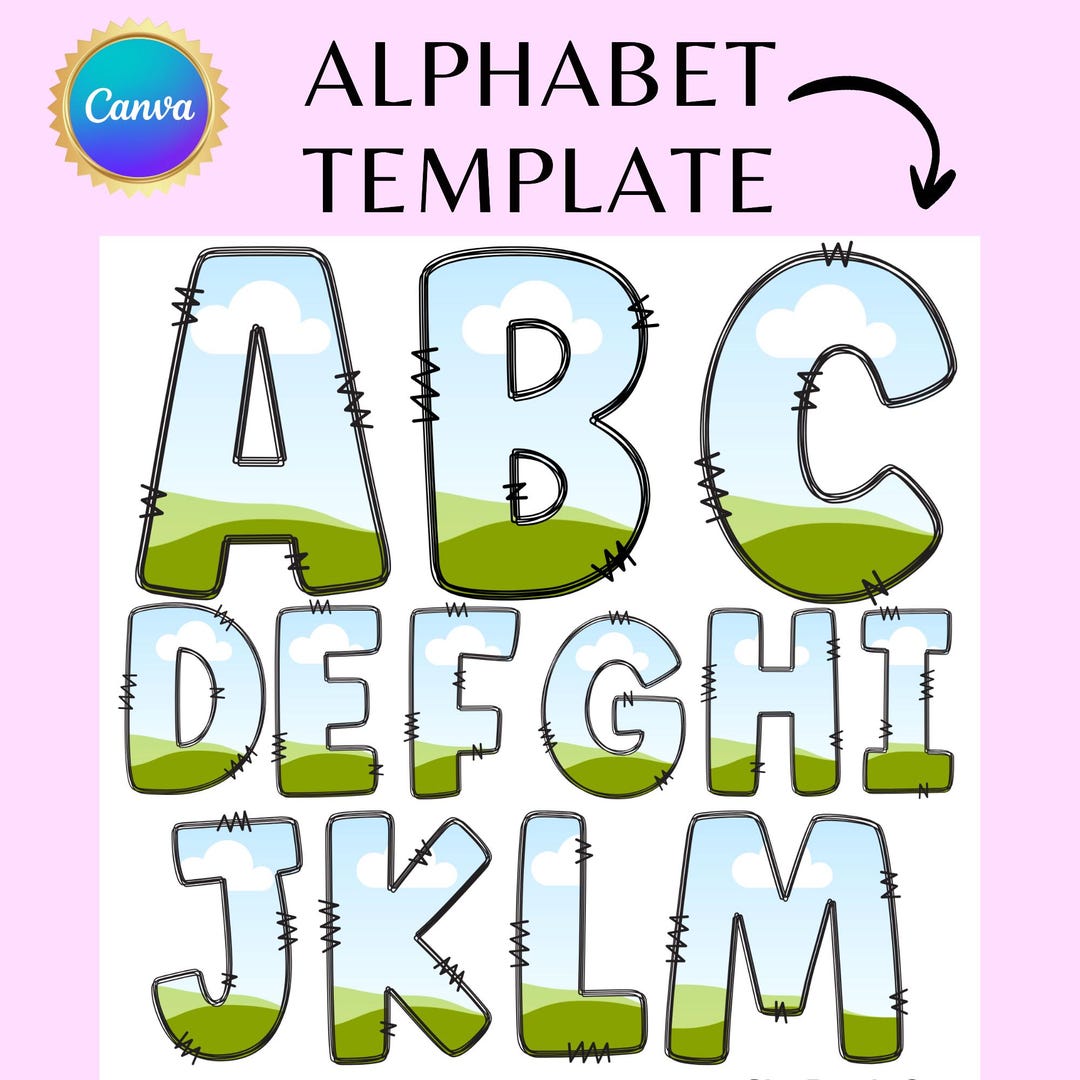 Alphabet and Numbers Template Bundle | Easy Drag & Drop Design - Etsy