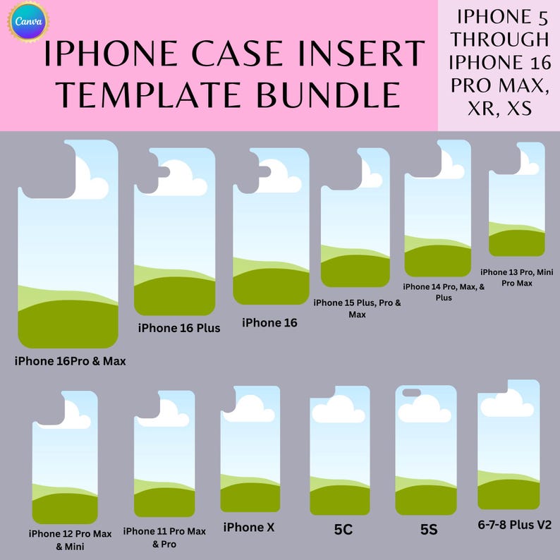 Phone Case Insert IPhone Case Insert Templates | Canva Phone Case Mockups| Customizable ...