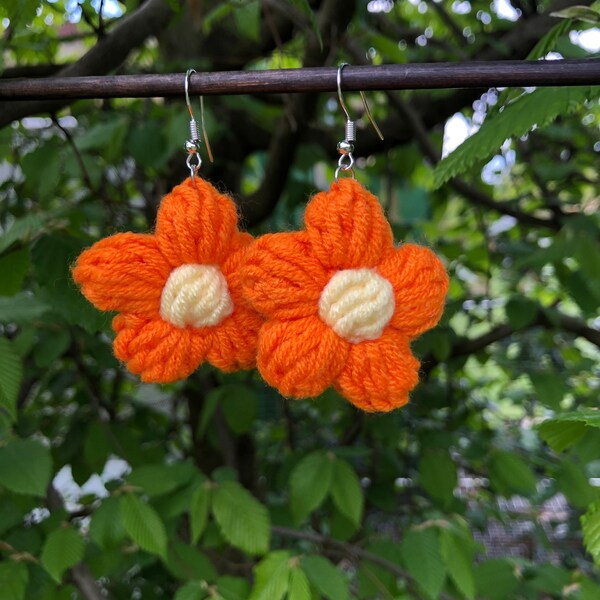 Gehäkelte Ohrringe Häkelohrringe Blumen Handmade Ohrringe Ohrschmuck