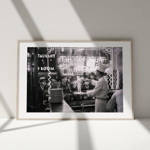 Italian Spaghetti Restaurant, Vintage Print, Photography Print, Black White Photo Print, Lifestyle Print, Museum Quality Photo Print image 3