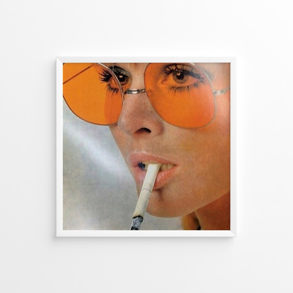 Woman Smoking Cigarette 60s 70s, Aesthetic Posters, Vintage Print,  Photography Print, Lifestyle Print, Museum Quality Photo Print