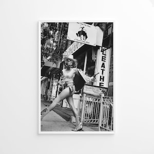 CowGirl con stivali Stewart a New York, Cindy Crawford, stampa vintage, stampa fotografica, stampa fotografica in bianco e nero, stampa fotografica di qualità museale