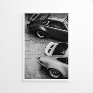 Pôster do Porsche 911, pôster de parede de supercarro, impressão vintage do Porsche, impressão fotográfica, impressão fotográfica em preto e branco, impressão fotográfica com qualidade de museu