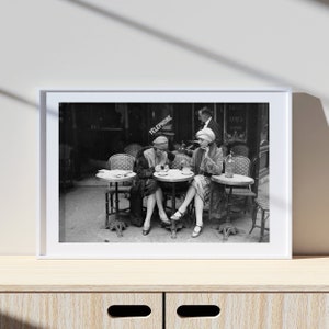 Parigi Cafe Vintage anni '20-'50, stampa vintage, stampa fotografica, stampa fotografica in bianco e nero, stampa lifestyle, stampa fotografica di qualità museale