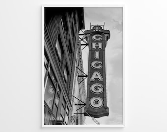 Chicago Wall Art, cartello, poster retrò di Chicago, stampa vintage, stampa fotografica, stampa fotografica in bianco e nero, stampa fotografica di qualità museale