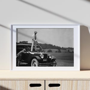 Wydruk golfowy, plakat sportowy vintage, wydruk sportowy, wydruk fotograficzny, wydruk czarno-biały, wydruk lifestylowy, wydruk fotograficzny jakości muzealnej