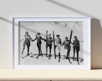 Vintage Ski, Vintage Print, Photography Print, Black White Photo Print, Lifestyle Print, Museum Quality Photo Print