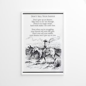 Citazioni da cowboy, preghiera da cowboy, stampa vintage, stampa fotografica, stampa fotografica in bianco e nero, stampa lifestyle, stampa fotografica di qualità museale