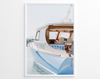 Yacht Poster, Old Money Luxury Wall Art, Fashion Boat Print, Coastal Print, Photography Print, Lifestyle Print, Museum Quality Photo Print