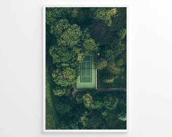 Tennis Court Print, Tennis Decor, Sports Prints Print, Landscape Aerial View, Photography Print, Lifestyle Print, Museum Quality Photo Print