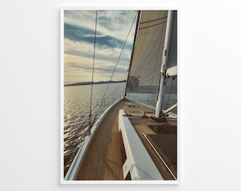 Luxury Yacht Poster, Luxurious Boat Print, Sailing in Summer Poster, Photography Print, Lifestyle Print, Museum Quality Photo Print