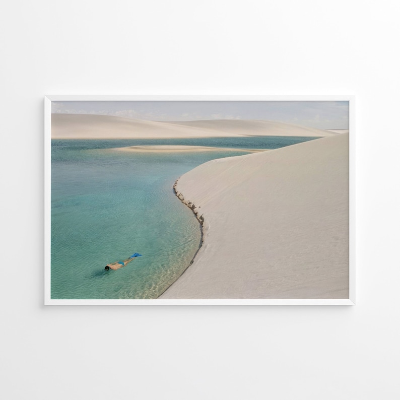 Surreal Art Print, Swimmer Print, Alone in The Sea, Photography Print, Lifestyle Print, Museum Quality Photo Print image 2