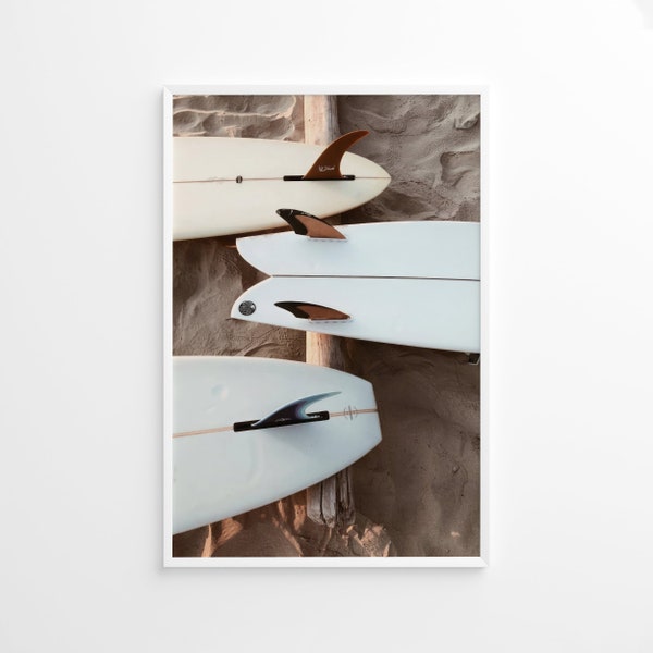 Stylish Surf Boards at Beach, Vintage Print, Photography Print, Lifestyle Print, Museum Quality Photo Print