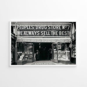 Vintage Pharmacy and Drug Store, Washington 20s, Vintage Print, Photography Print, Black White Photo Print, Museum Quality Photo Print image 2