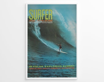 Surfer Magazine Cover Volume 5 No 6, Surf Ocean Print, Coastal Wall Art, Nautical Wall Art, Surfing Print, Museum Quality Photo Print