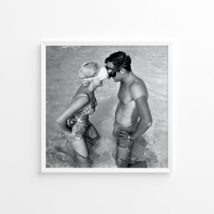 Due nuotatori in Florida, poster di nuotatori, stampa vintage, stampa fotografica, foto in bianco e nero, stampa lifestyle, stampa fotografica di qualità museale