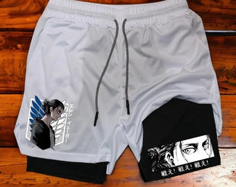 Anime Titan Character Inspired Unisex Gym Compression Shorts #410-414