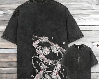 Anime Character Inspired Washed Vintage Manga T Shirt