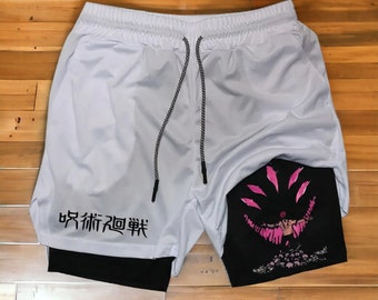 Anime Sorcerer Character Inspired Men's Gym Compression Shorts